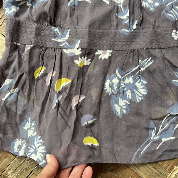 Boden Gray Sheer Floral Blouse - Picture 12 of 12